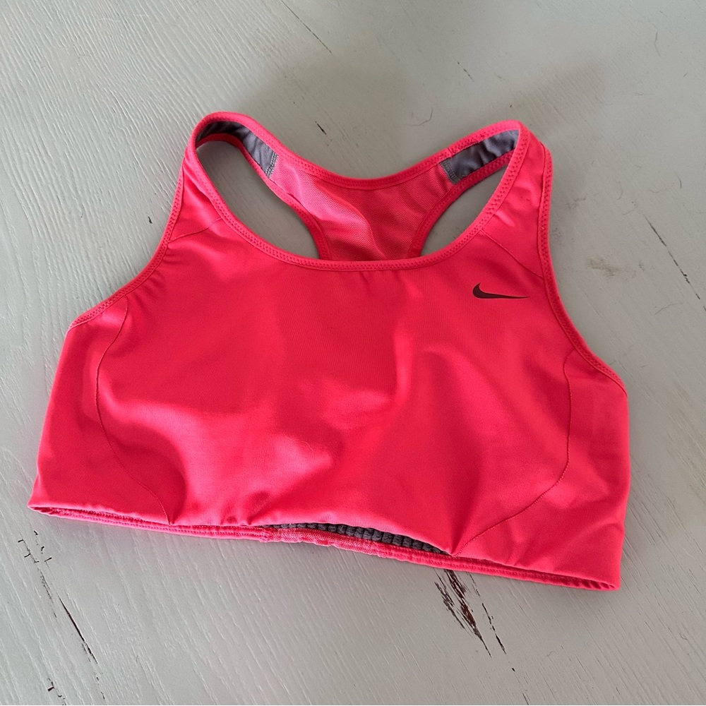 coral Nike dri-fit sports bra